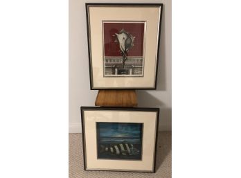 2 LARGE James Carter Framed, Signed, Numbered Prints Sea Shell & Fish