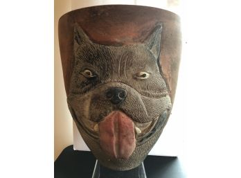 LARGE Double Sided Dog Face & Tail Planter Terra Cotta Lot #2