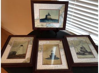 4 FAIRFIELD COUNTY CT. Lighthouse Framed Prints- Phil Chagnon's Watercolors
