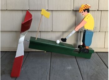 Colorful Golfer Whirligig By Walston Woodcraft