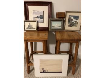 5 Beach Themed Framed, Signed, Numbered Prints
