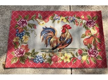 Colorful 5' X 3' Rooster Rug Clean