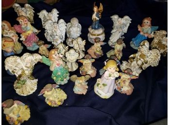 Large Lot Of Angel Figurines