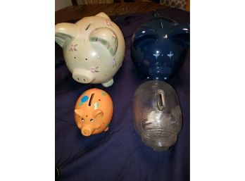 4 Vintage Piggy Banks
