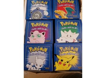Complete Set Of 6 - 23k Gold Plated Pokemon Cards
