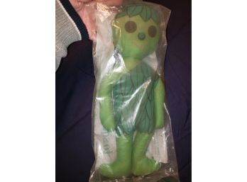 VINTAGE 1969 JOLLY GREEN GIANT 16 INCH STUFFED DOLL IN FACTORY SEALED BAG
