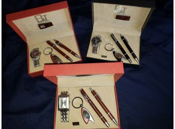 3 Brook & Taylor Watch, Pen, And Keychain Sets