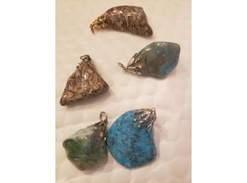 Five Natural Stone Pendants