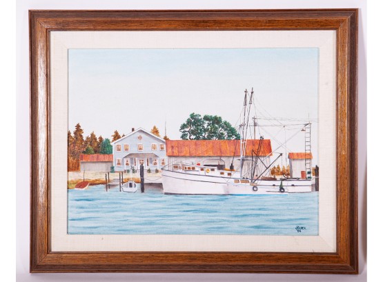 Harbor Painting By J. Elder