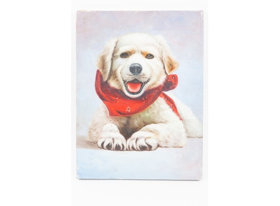 Canvas Print Of A Smiling Golden Retriever Puppy