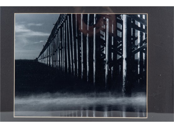 Signed Black & White Photograph Of A Pier