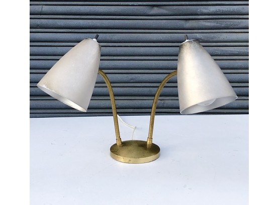 Mid Century Double Gooseneck Table Or Desk Lamp