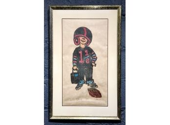 Original Mid Century Woodcut Titled “Substitute 1 1/8” Signed Illegibly