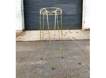TALL Vintage Brass Colored Hairpin Leg Plant Stand