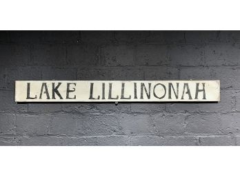 Authentic Vintage Lake Lillinonah Hand Painted Wood Sign