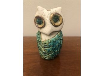 Ceramic Owl From Vallauris, France Signed