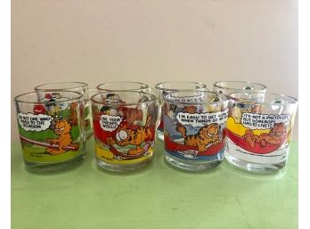 Set Of Eight Vintage Garfield McDonalds Coffee Mugs