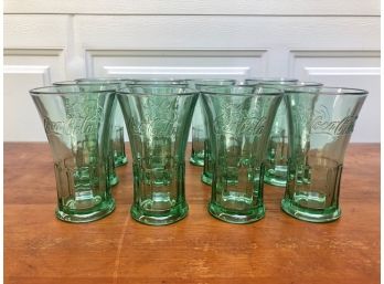Vintage Coca Cola Flared Heavy Glass Tumblers By Libbey - Set Of 12