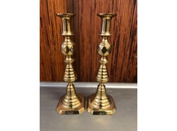 Brass Candlesticks Made In England And Marked