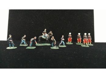 10 Vintage Lead Toy Soldiers Made In South Africa