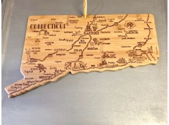 Map Of Connecticut Serving/Cutting Board By Totally Bamboo