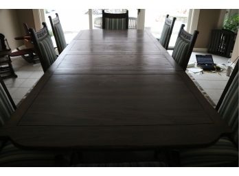 Beautiful Dining Table With Newly Reupholstered Chairs