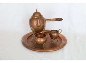 Vintage Swedish Copper Tea Set