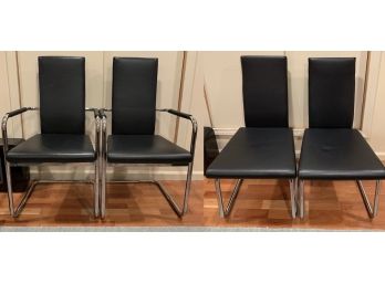 Set Of 4 Contemporary Metal Armchairs