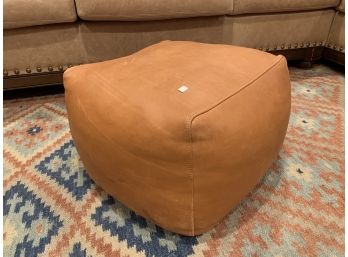Moroccan Style Leather Pouf