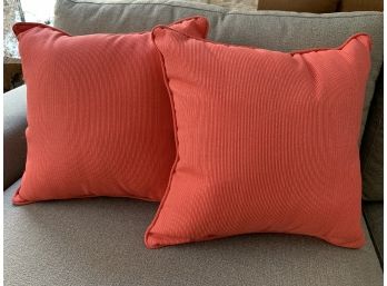 Pair Of Coral Decorative Pillows
