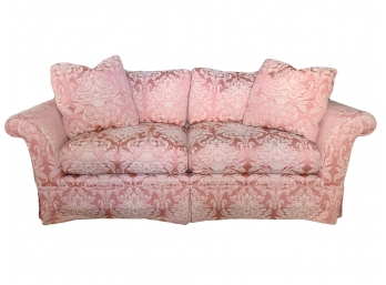 Lovely Pink Damask Sofa - Crown And Tulip Collection By Baker *SEE DESCRIPTION