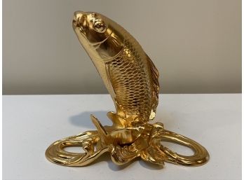 Japanese Metal Koi Fish Statue
