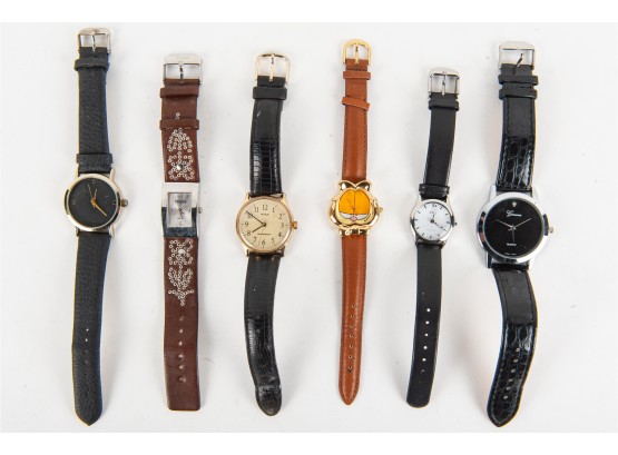 Collection Of Watches With Leather Straps