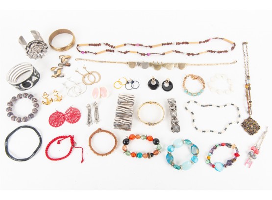 Collection Of Costume Jewelry - Bracelets & Earrings
