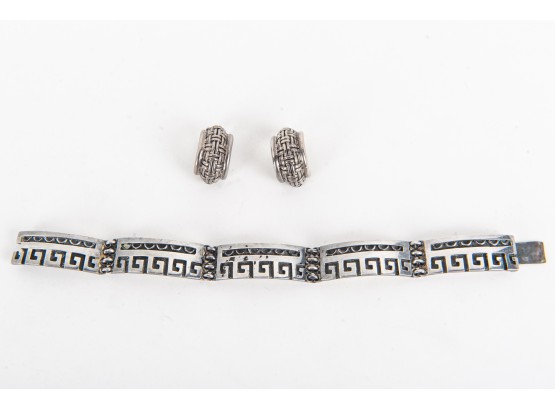Key Pattern Bracelet & Earrings