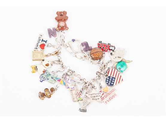 Charm Bracelet With Collection Of Charms
