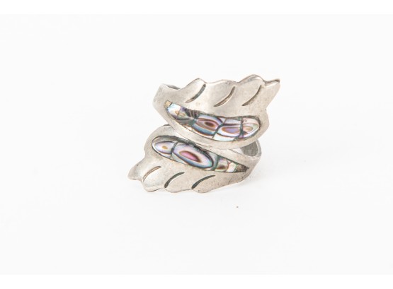 Vintage Mexican Alpaca Silver & Abalone Ring