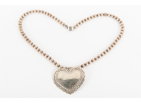 Mexican Silver Heart Pendant