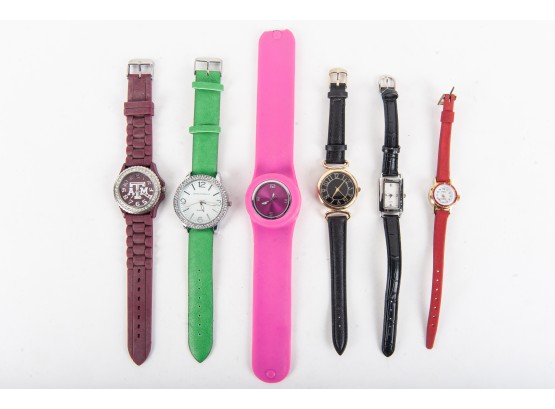 Collection Of Six Colorful Watches