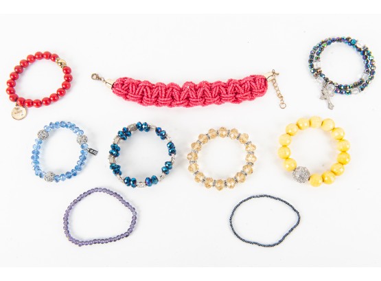 Collection Of Nine Beaded Bracelets