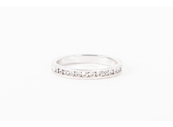 Sterling Silver Channel Set Stone Ring
