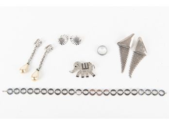Contemporary Silver Tone Jewelry Collection