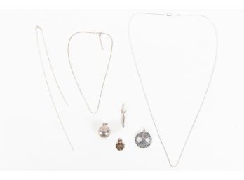 Collection Of Sterling Silver Necklaces & Pendants