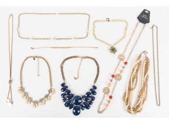 Collection Of Gold Tone Chains & Necklaces