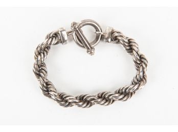 Silver Tone Braided Chain Bracelet