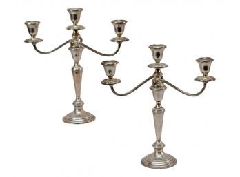 Pair Of Gorham Sterling Silver Weighted Candelabras
