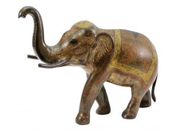 Brass Enameled Multi-Colored Elephant Figurine
