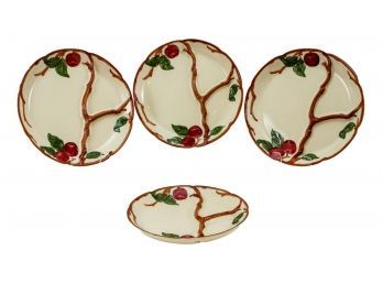 Set Of Four Franciscan Earthenware Apple Sectional Dinner Plates