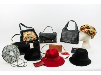 Collection Of Vintage Bags And Hats