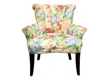 Pretty Floral Print Upholstered Armchair